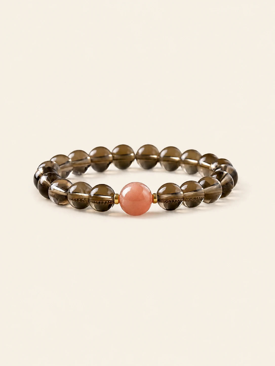 Smoky Quartz & Sunstone Bead Bracelet