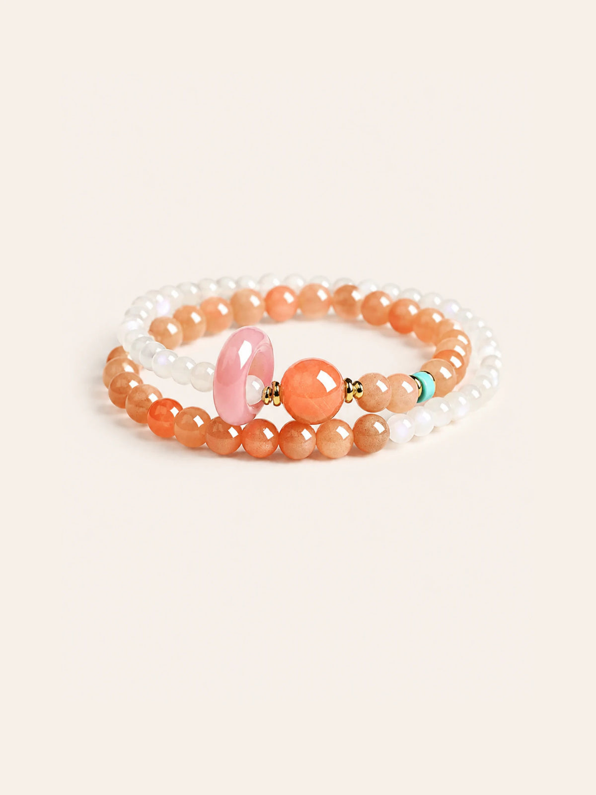 Alternate view of Sunstone & Moonstone Double-Wrap Bracelet