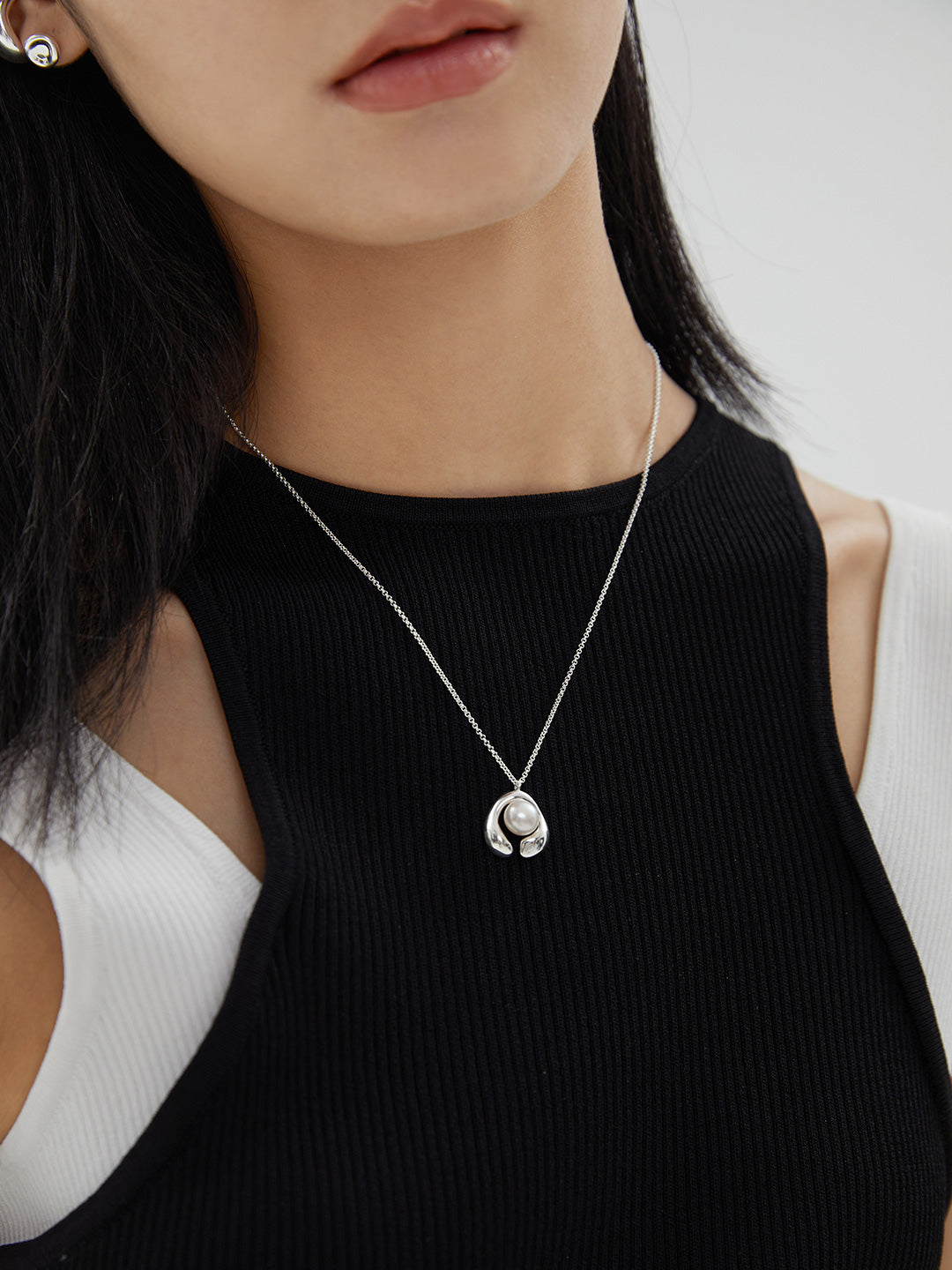 Solitaire Pearl Essence Necklace-Necklaces-SoulAdorne
