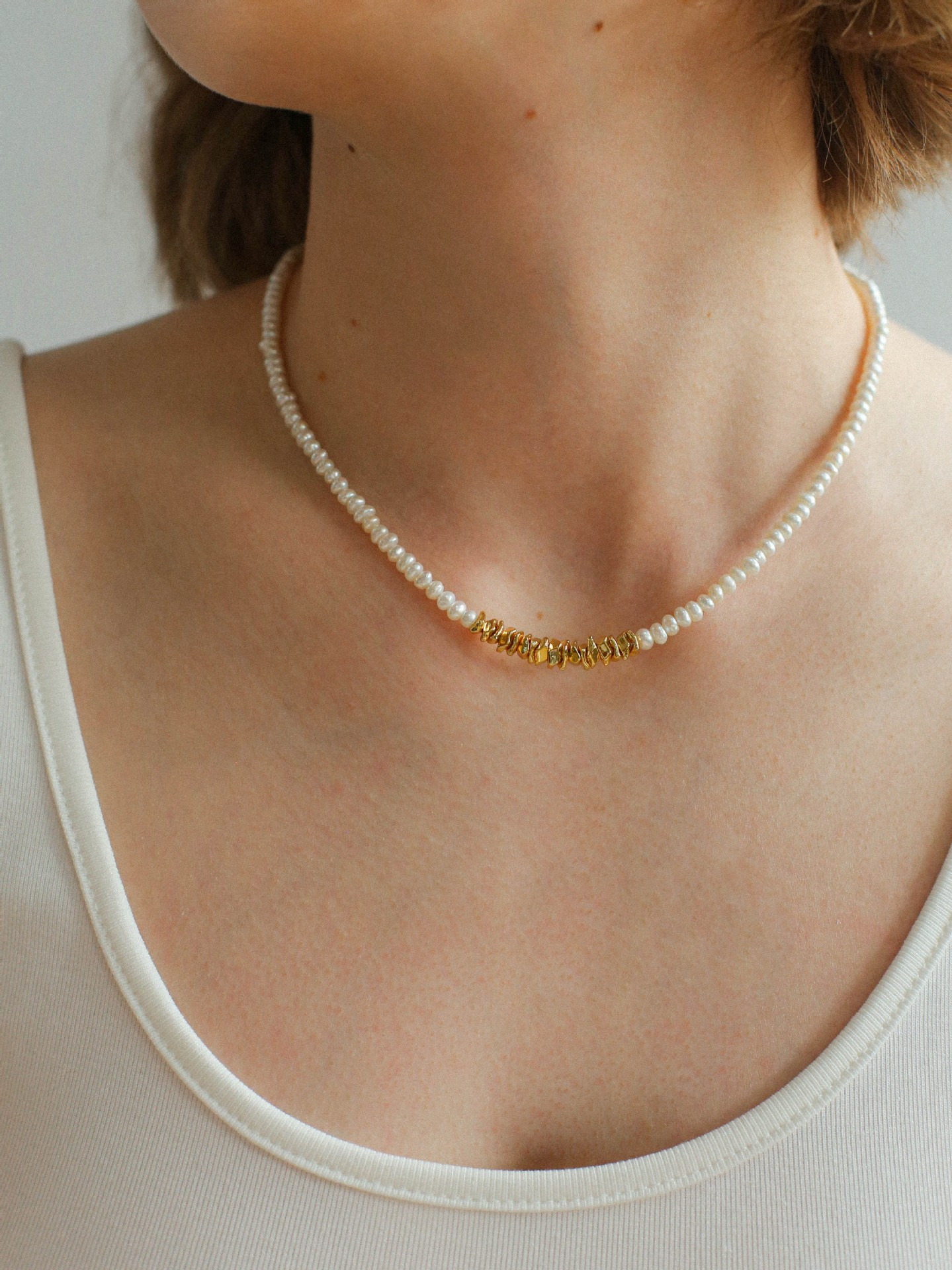 Dainty Beaded Pearl Necklace-Necklaces-SoulAdorne